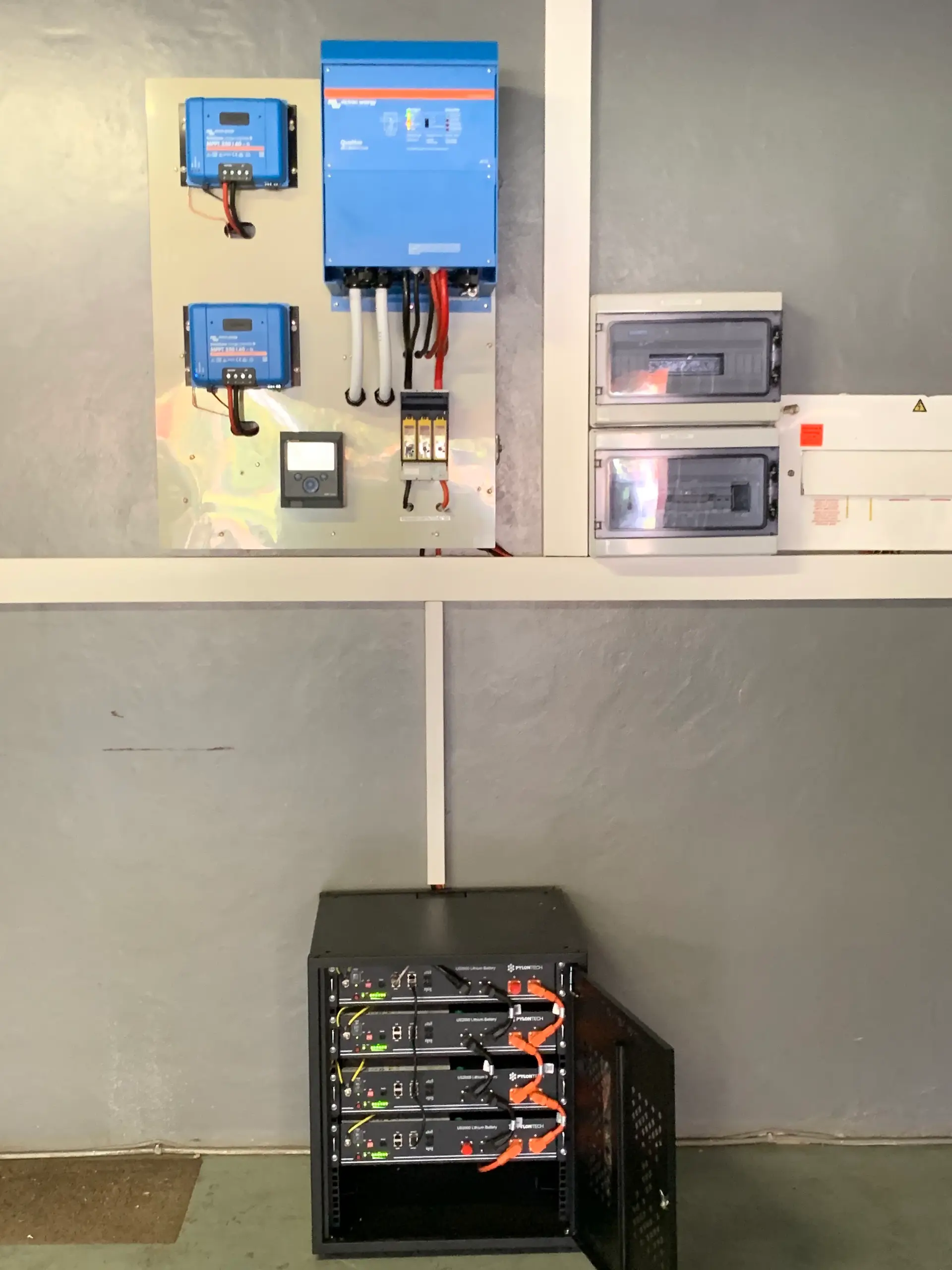 A Victron and battery install, neatly wired