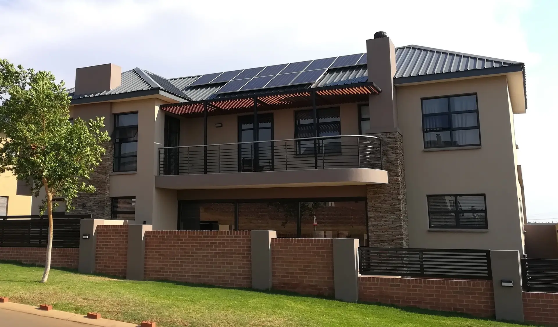 Panels on a double-storey house