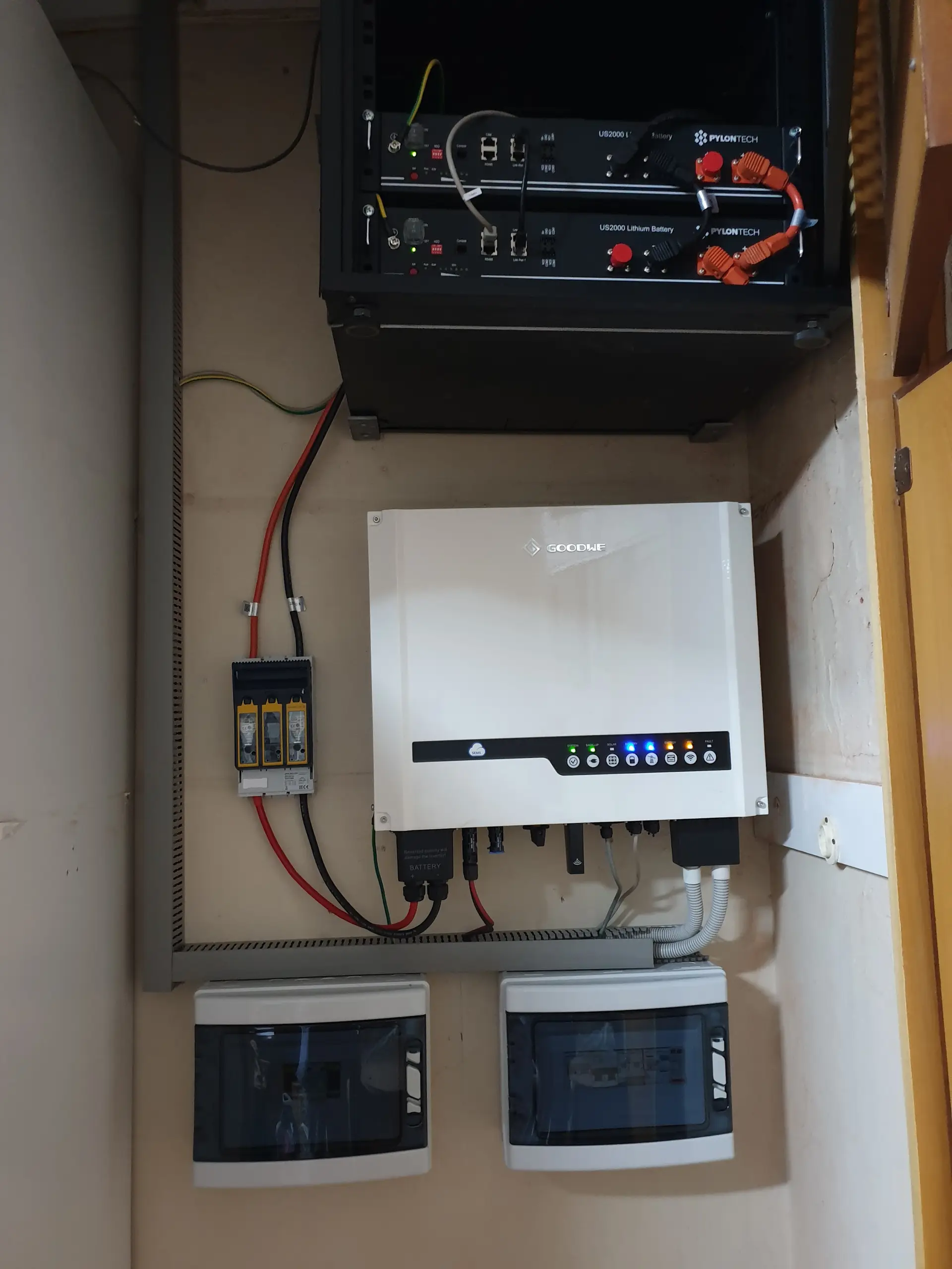 An inverter and battery cabinet